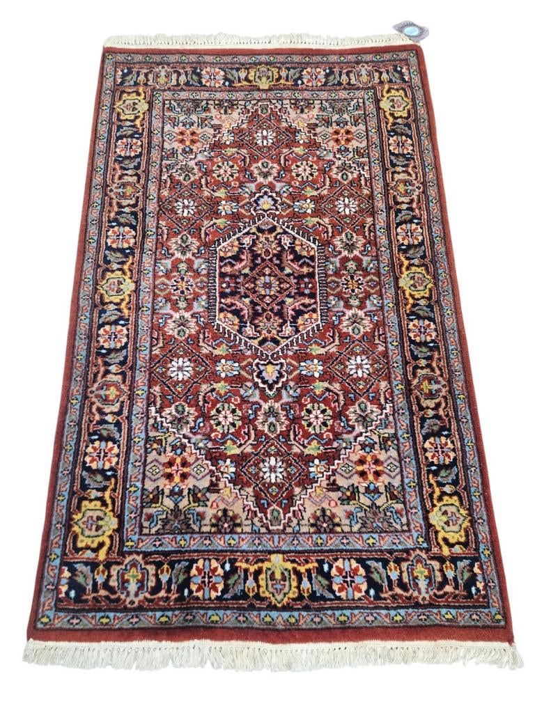 Handgeknoopt oosters wol Bidjar tapijt medallion 78x127cm