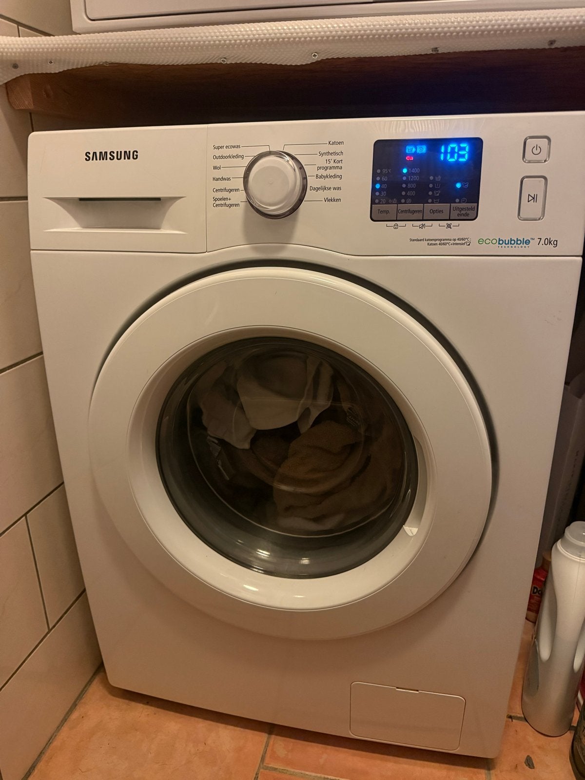 Samsung EcoBubble 7kg Wasmachine (2016), Witgoed en Apparatuur, Wasmachines, Ophalen, Gebruikt, Voorlader, 85 tot 90 cm