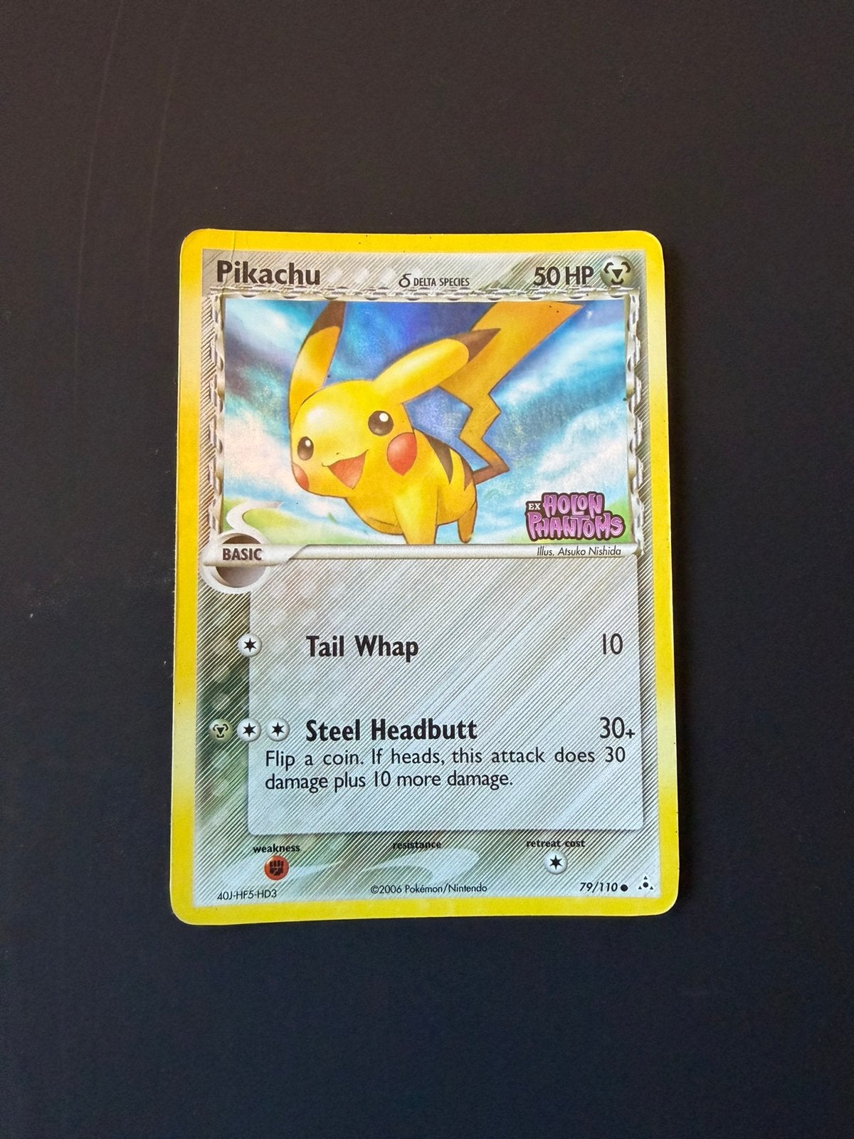 Holograpic pikachu van ex holon phantoms, Ophalen, Zo goed als nieuw, Losse kaart, Foil