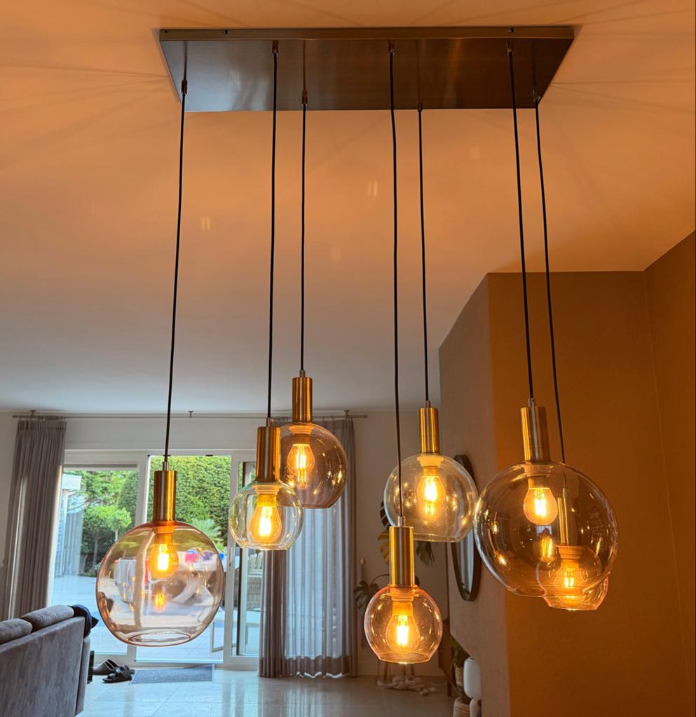 Coco Maison Gaby Hanglamp - Multikleur Glas, Ophalen, Gebruikt, Glas, 75 cm of meer