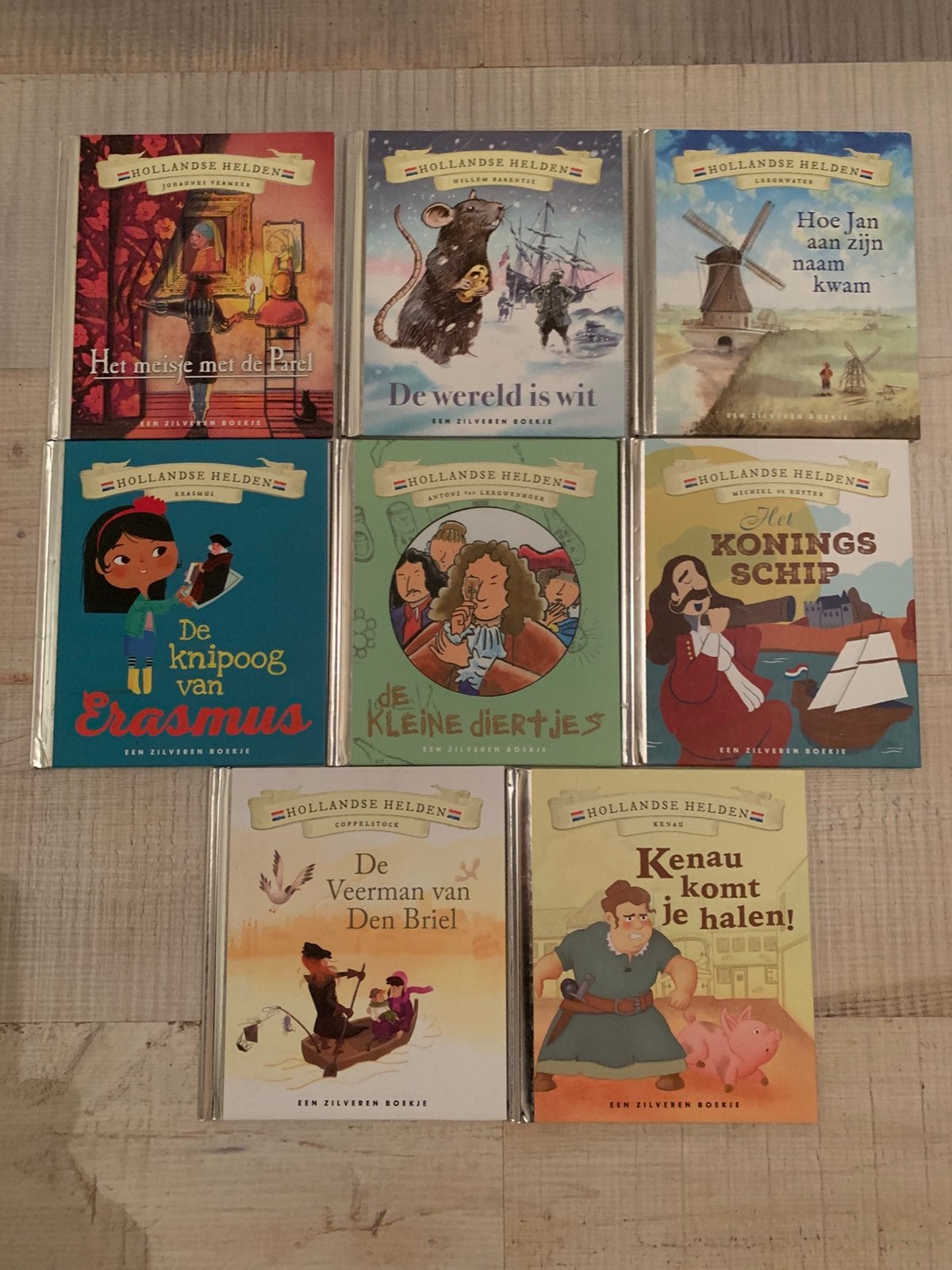 8x Hollandse helden zilveren boekjes, Boeken, Ophalen of Verzenden, Zo goed als nieuw, Non-fictie