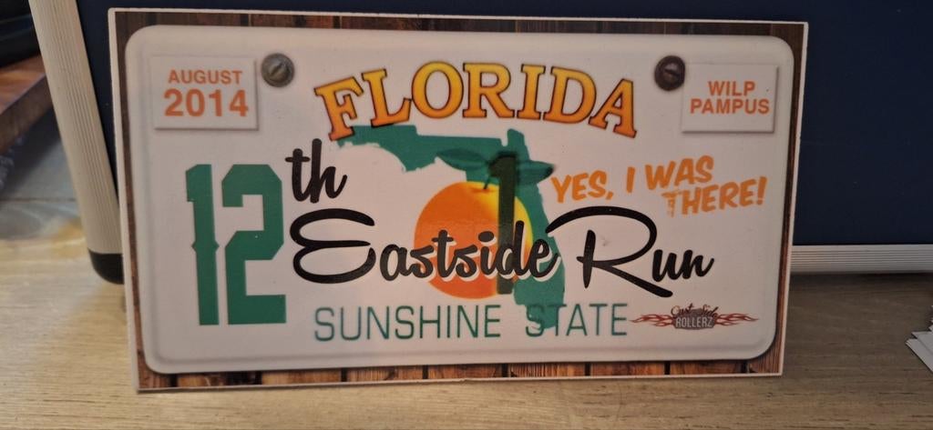 Florida eastside run 2014 bordje (18326), Buitenlandse clubs, ., Overige typen, Ophalen of Verzenden
