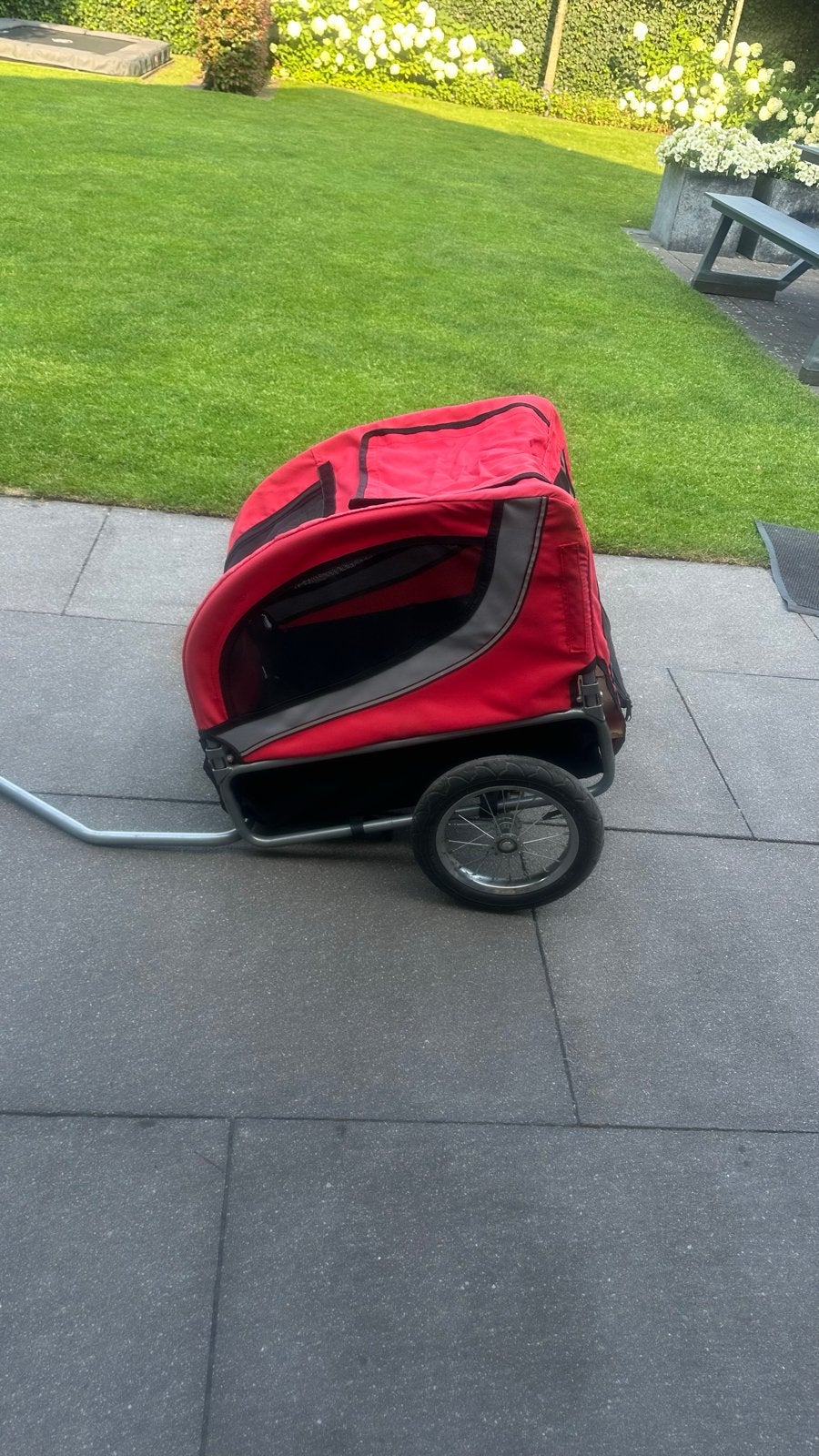 Hondenfietskar medium opvouwbaar (70x60x40), Ophalen, Gebruikt, Hondenkar, Opvouwbaar