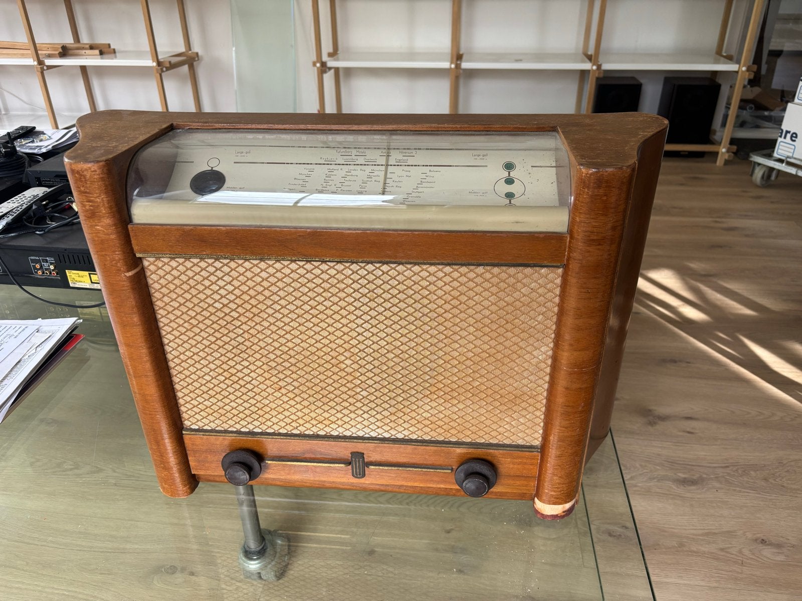 Vintage Waldorp Radio Type 48 Z - Klassieke Buizenradio, Ophalen of Verzenden, Gebruikt, Radio