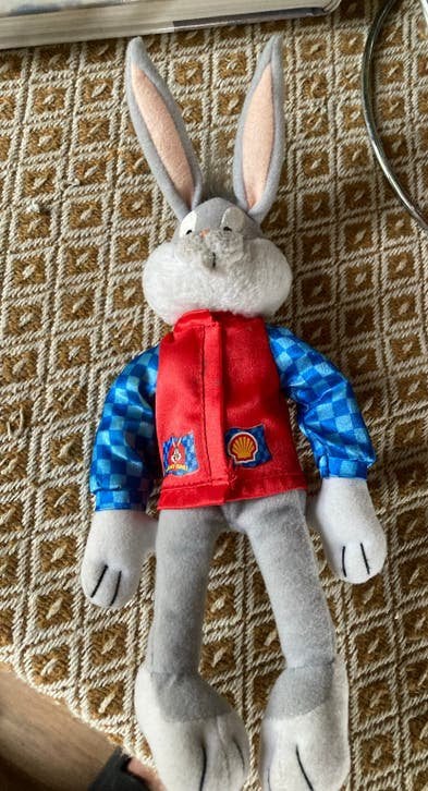Vintage Bugs Bunny knuffel van Shell 25 cm, Ophalen of Verzenden, Gebruikt