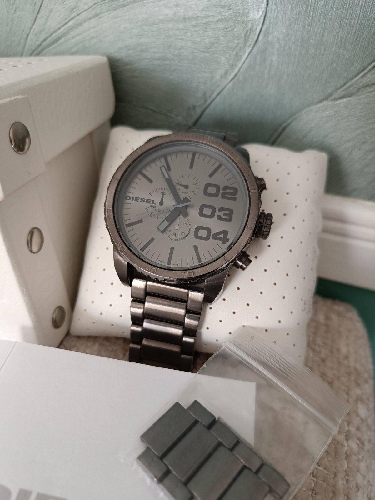 Diesel DZ4215 Double Down 51 herenhorloge, Diesel, IOS, Ophalen of Verzenden, Zo goed als nieuw