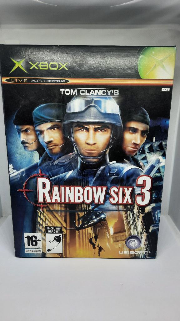 Rainbow Six 3 Xbox Original Headset Bundle Spel Game Big Box, Spelcomputers en Games, Gebruikt, Shooter, 1 speler, Eén computer