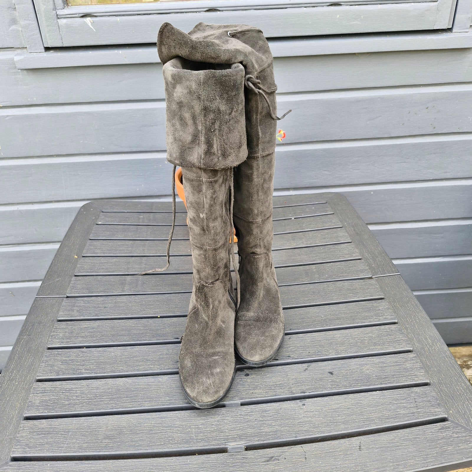 Over de knie suede laars maat 37,5, Ophalen of Verzenden, Zo goed als nieuw, Zwart, Hoge laarzen