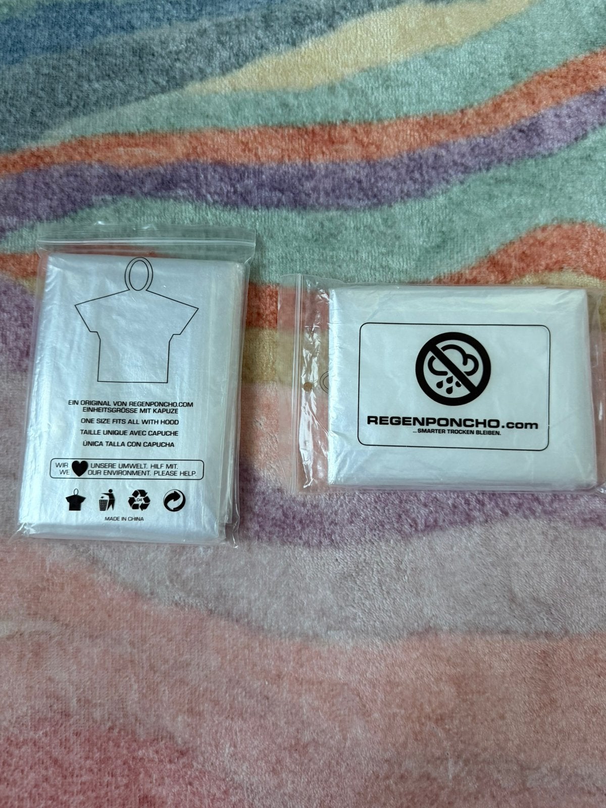 Clear Unisex Rain Poncho Set (2 Pack) | Hooded Ponchos, Ophalen of Verzenden, Nieuw, Regenjas, Heren