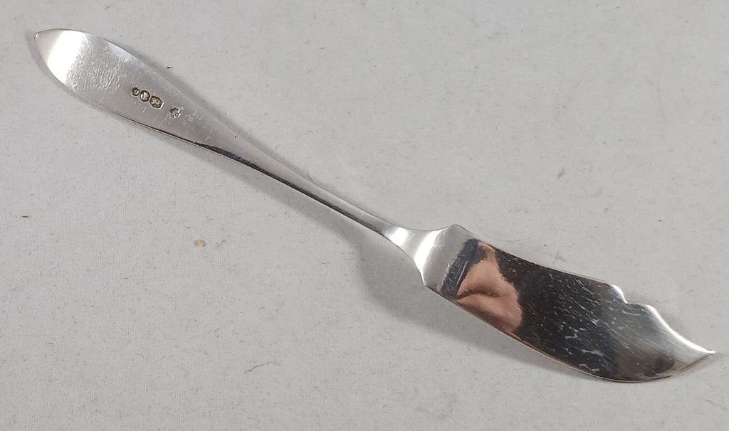 Zilveren botermes puntfilet antiek 835 zilver, Ophalen of Verzenden, Zilver