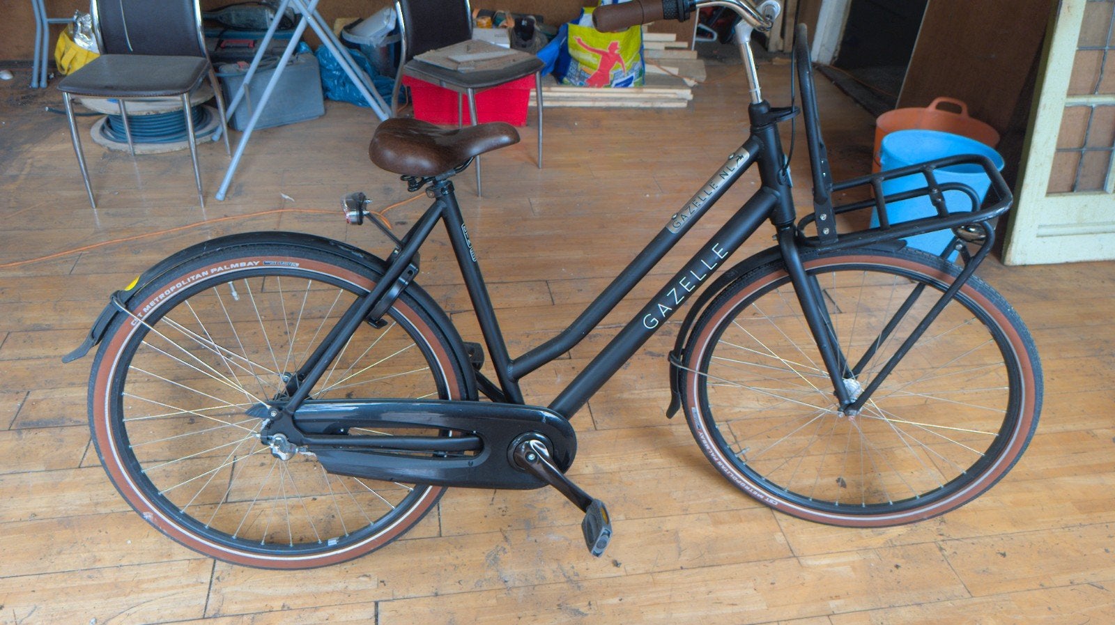 Gazelle NL Damesfiets met 3 versnellingen en voordrager, Ophalen, Versnellingen, Gazelle, Trommelrem