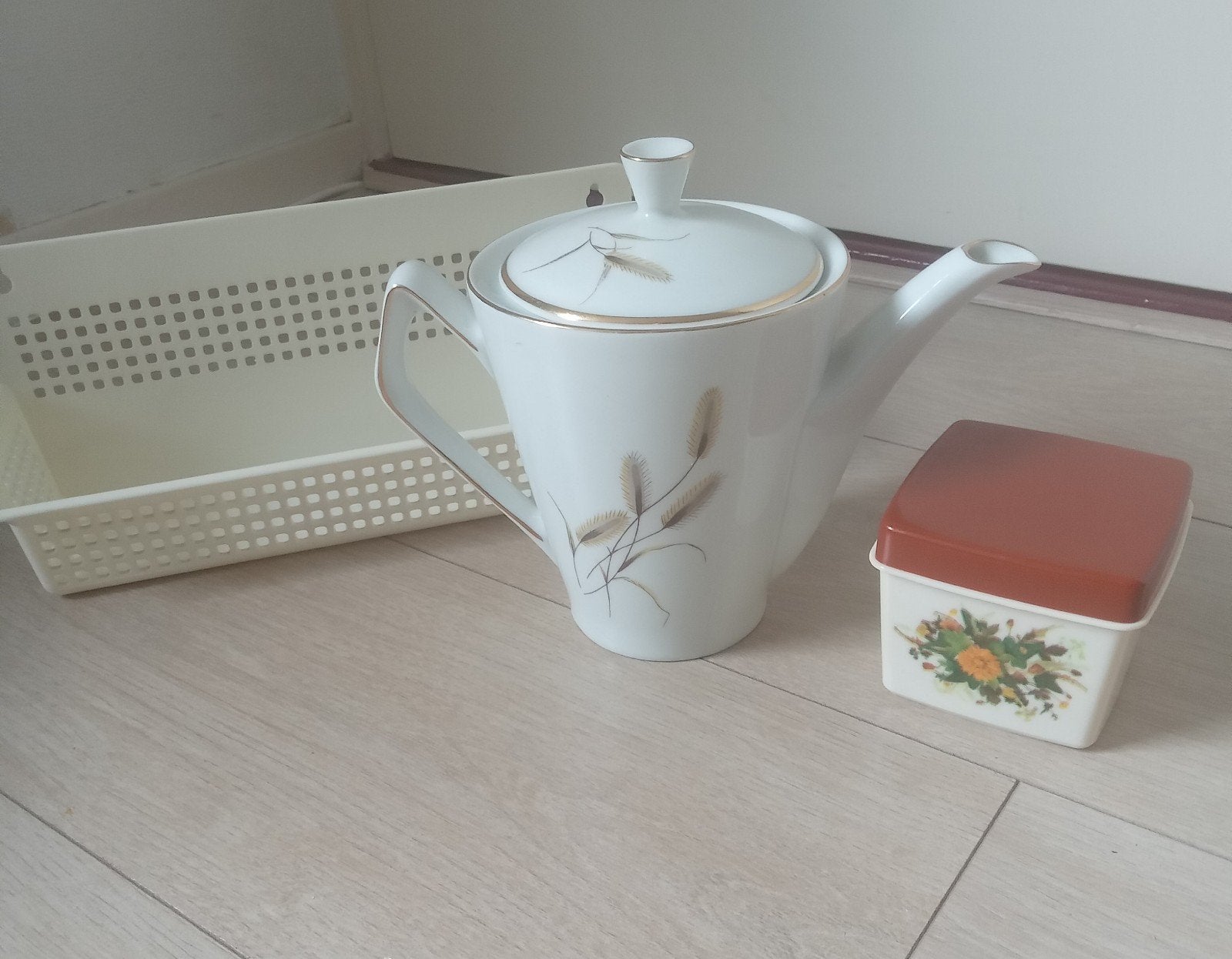 Vintage Keuken. theepot, voorraadpot, rekje, Ophalen of Verzenden