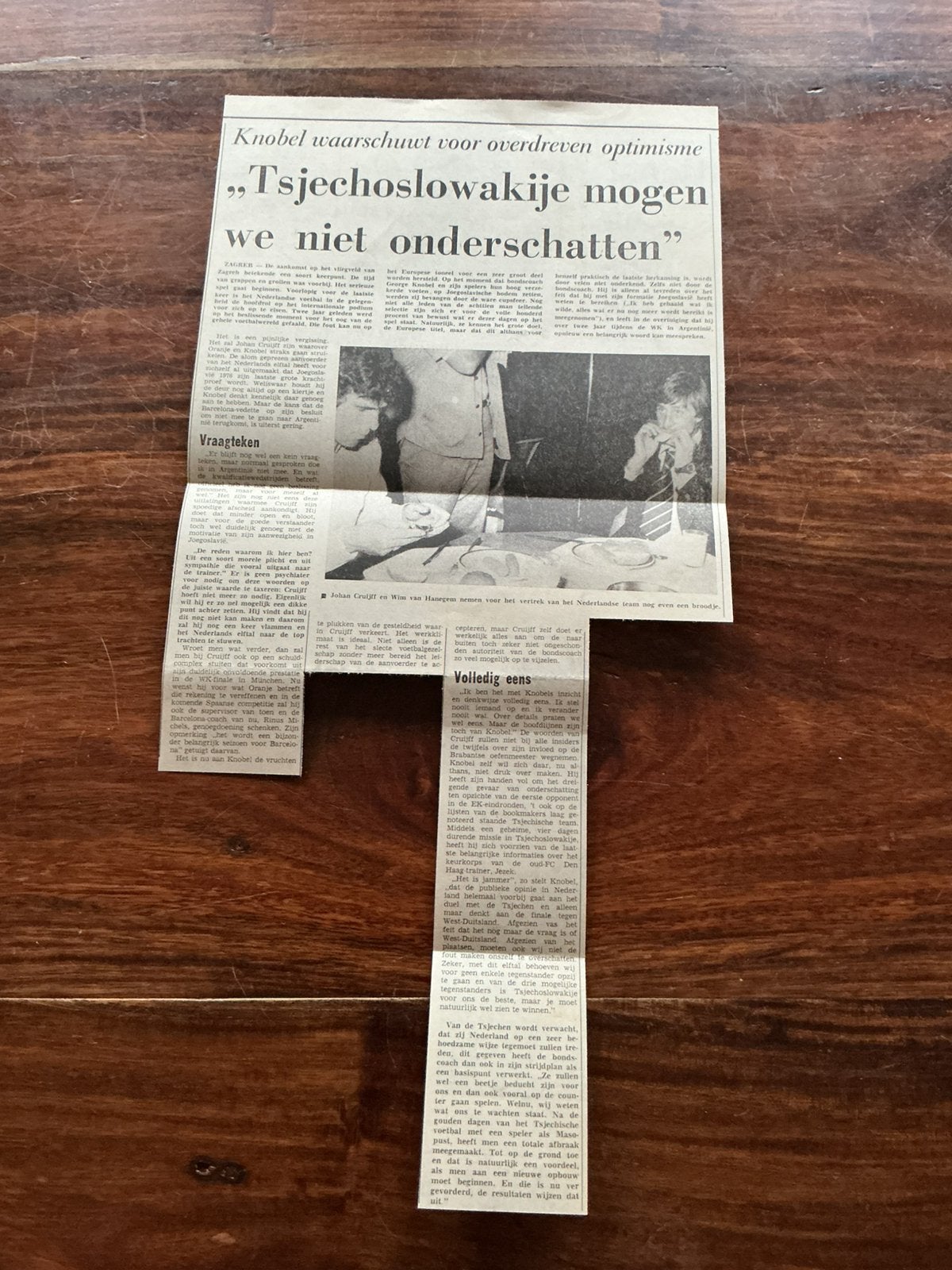 Voetbal krantenartikel Nederland voor EK 1976 Cruijff, Ophalen of Verzenden, Tijdschrift