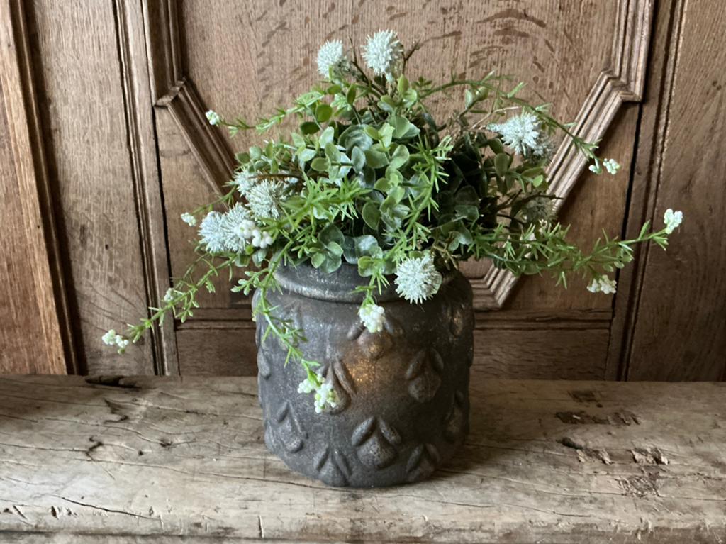 NIEUW landelijk glazen windlicht met toef kunstbloemen, Ophalen of Verzenden, Nieuw