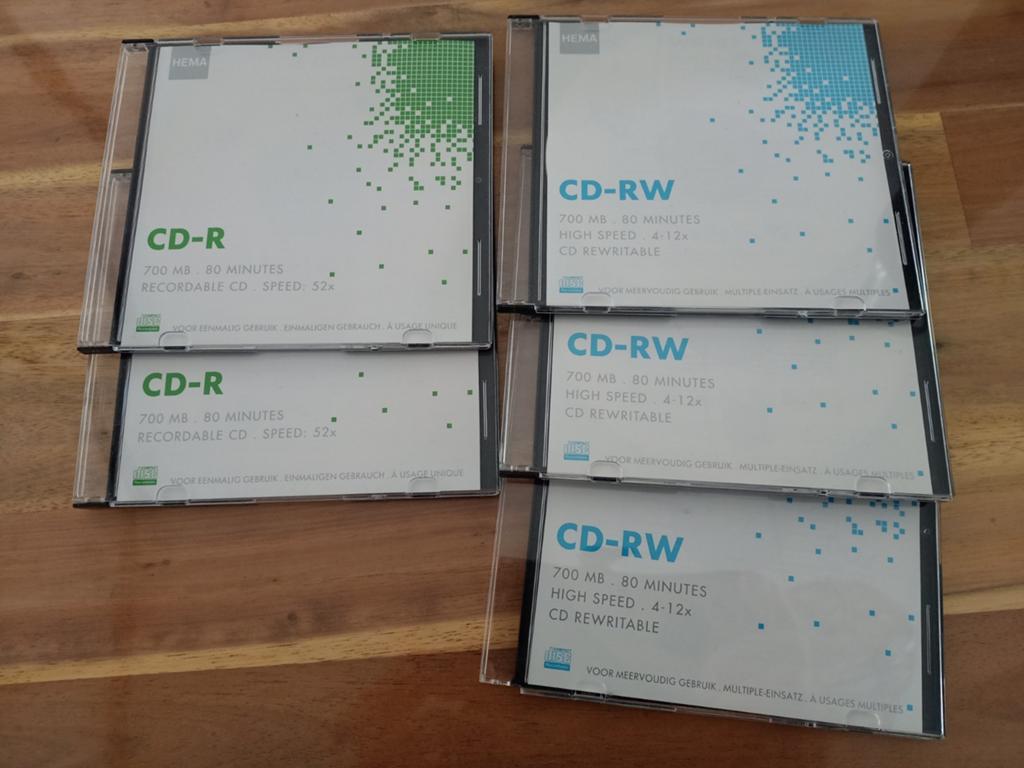 Ongebruikte CD-R en CD-RW, HEMA, Herschrijfbaar, Cd, Nieuw