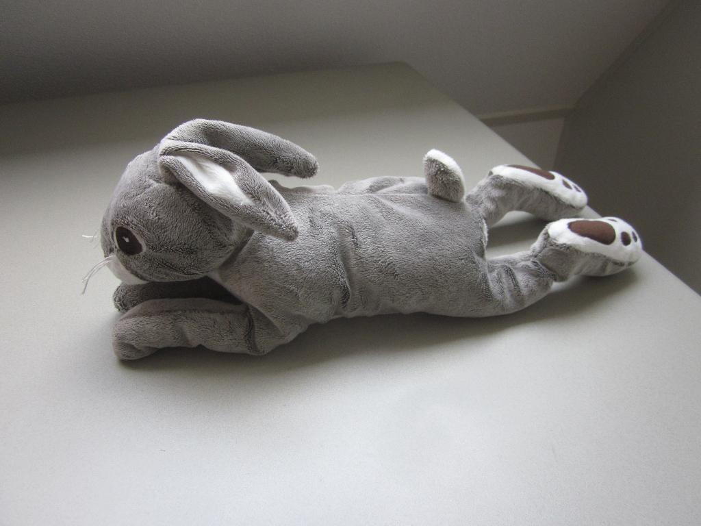 Ikea superzacht grijsbruin pluche (Paas-)haas knuffel zgan., Kinderen en Baby's, Speelgoed | Knuffels en Pluche, Konijn, Ophalen of Verzenden
