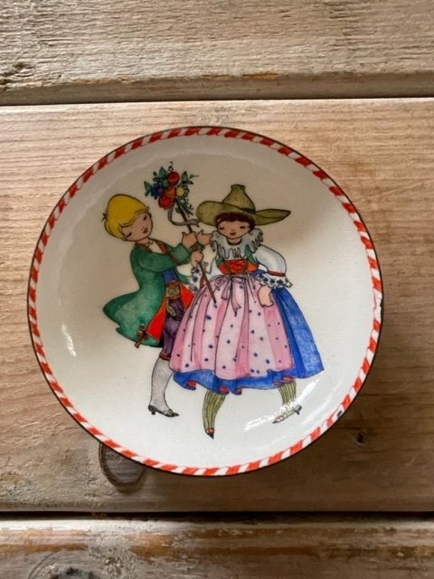 Klein emaille bordje Jongen en Meisje. Steinbuck Email., Antiek en Kunst, Ophalen