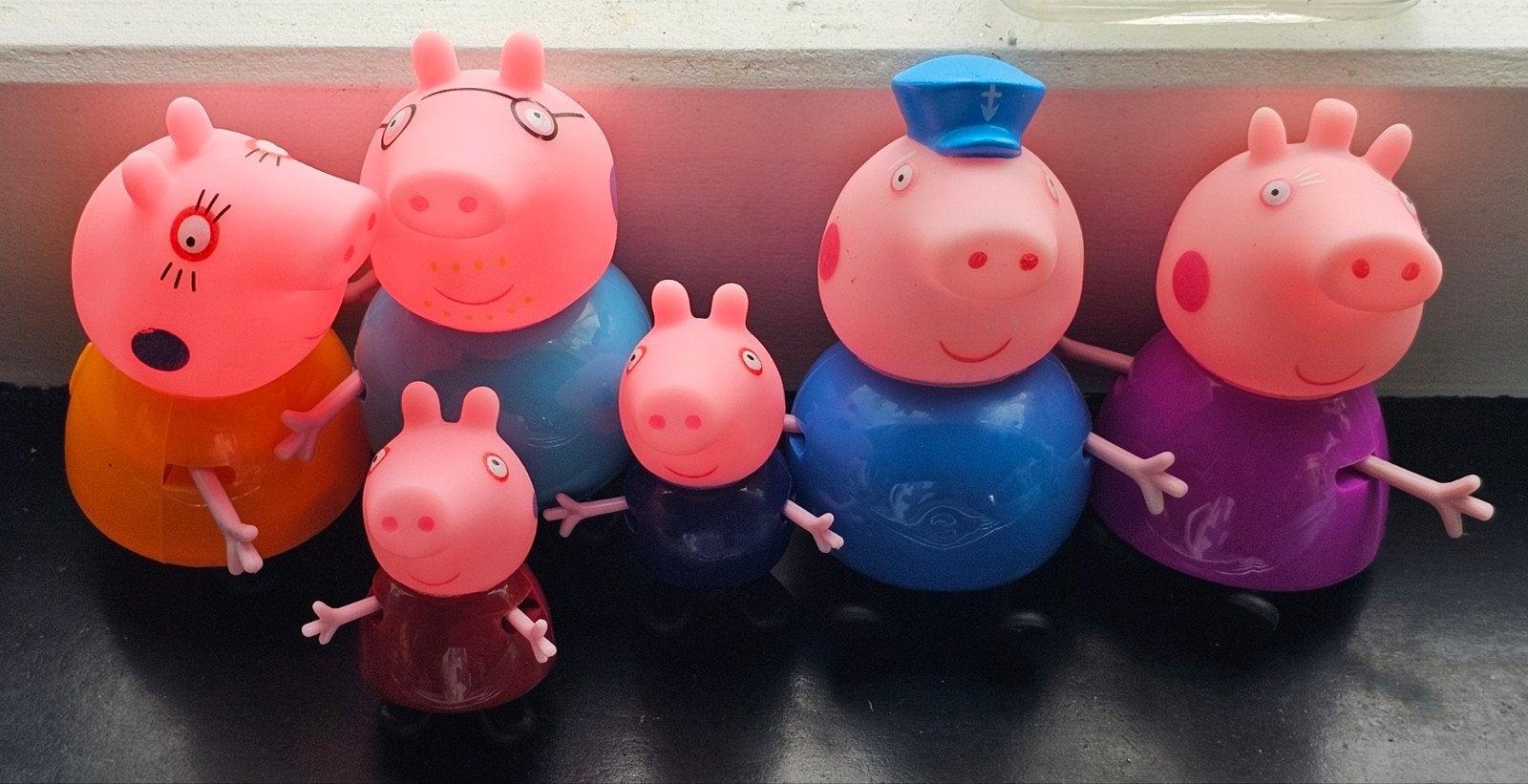Peppa Pig set 6 biggetjes Opa Oma Papa Mama Peppa George big, Ophalen of Verzenden, Nieuw