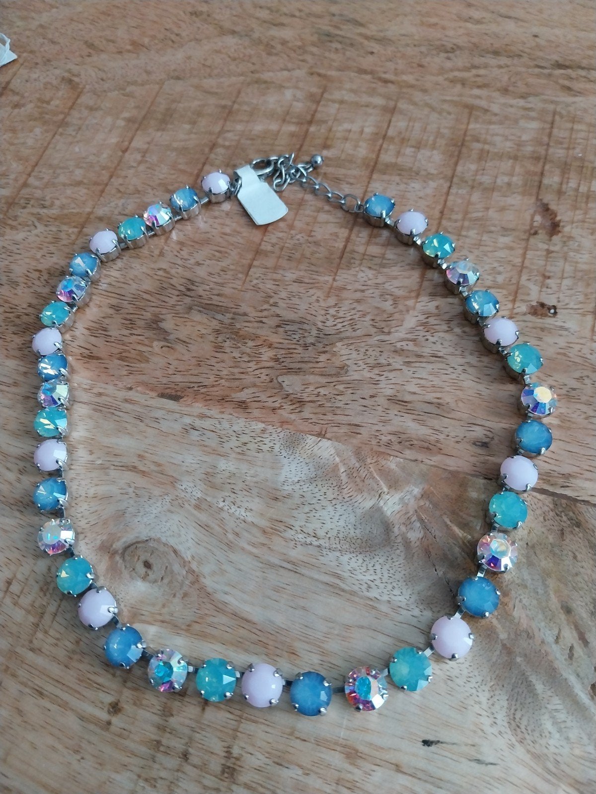 Swarovski ketting met kristallen in pastelkleuren, Met kristal, Overige materialen, Overige kleuren, Nieuw