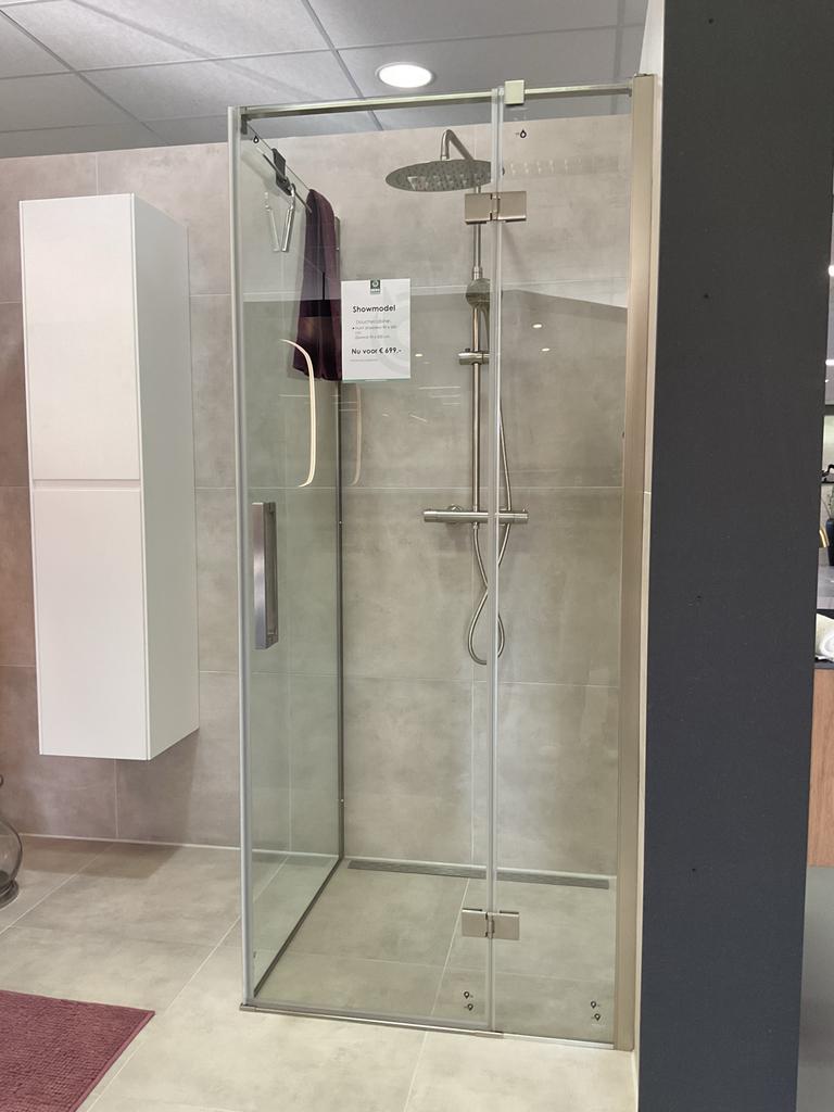RVS Douchecabine Showroommodel Front Draaideur 90x200, Doe-het-zelf en Verbouw, Sanitair, Zo goed als nieuw, Douche, Rvs, Ophalen