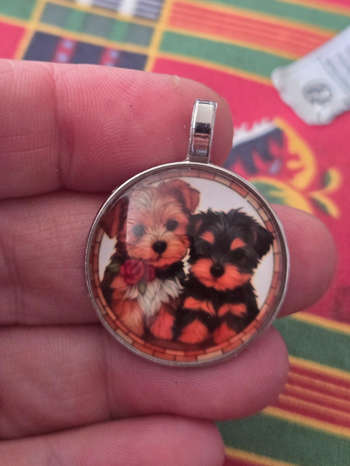 Honden puppy's glas hanger, Overige kleuren, Glas of Kristal, Nieuw, Ophalen of Verzenden