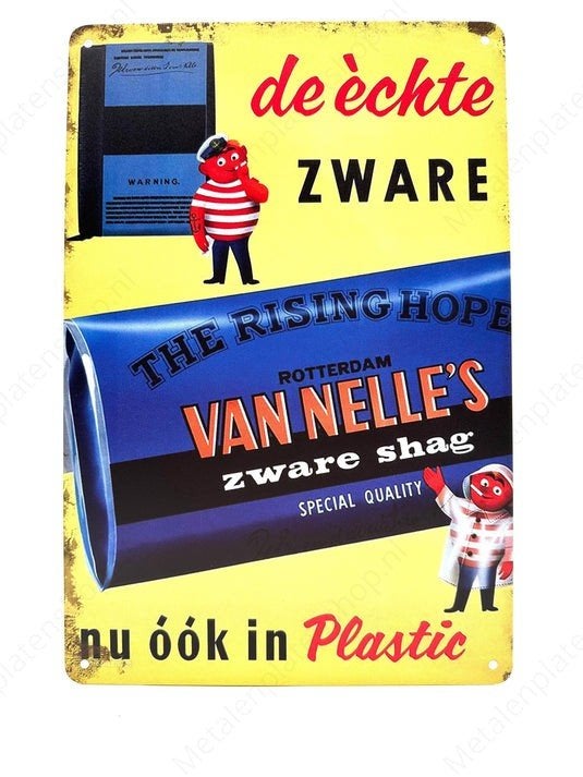 Metalen wandbord Van Nelle's Zware Shag 20x30 cm nieuw, Ophalen of Verzenden