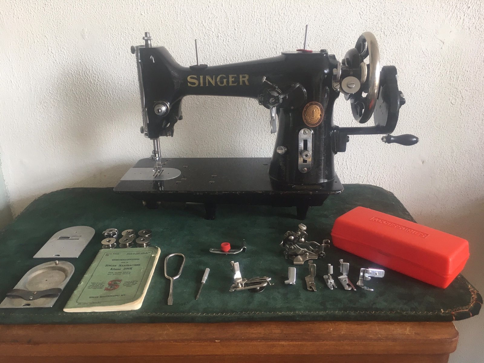 Singer 206 Naaimachine (Gerestaureerd), Ophalen of Verzenden, Zo goed als nieuw, Naaimachine, Singer