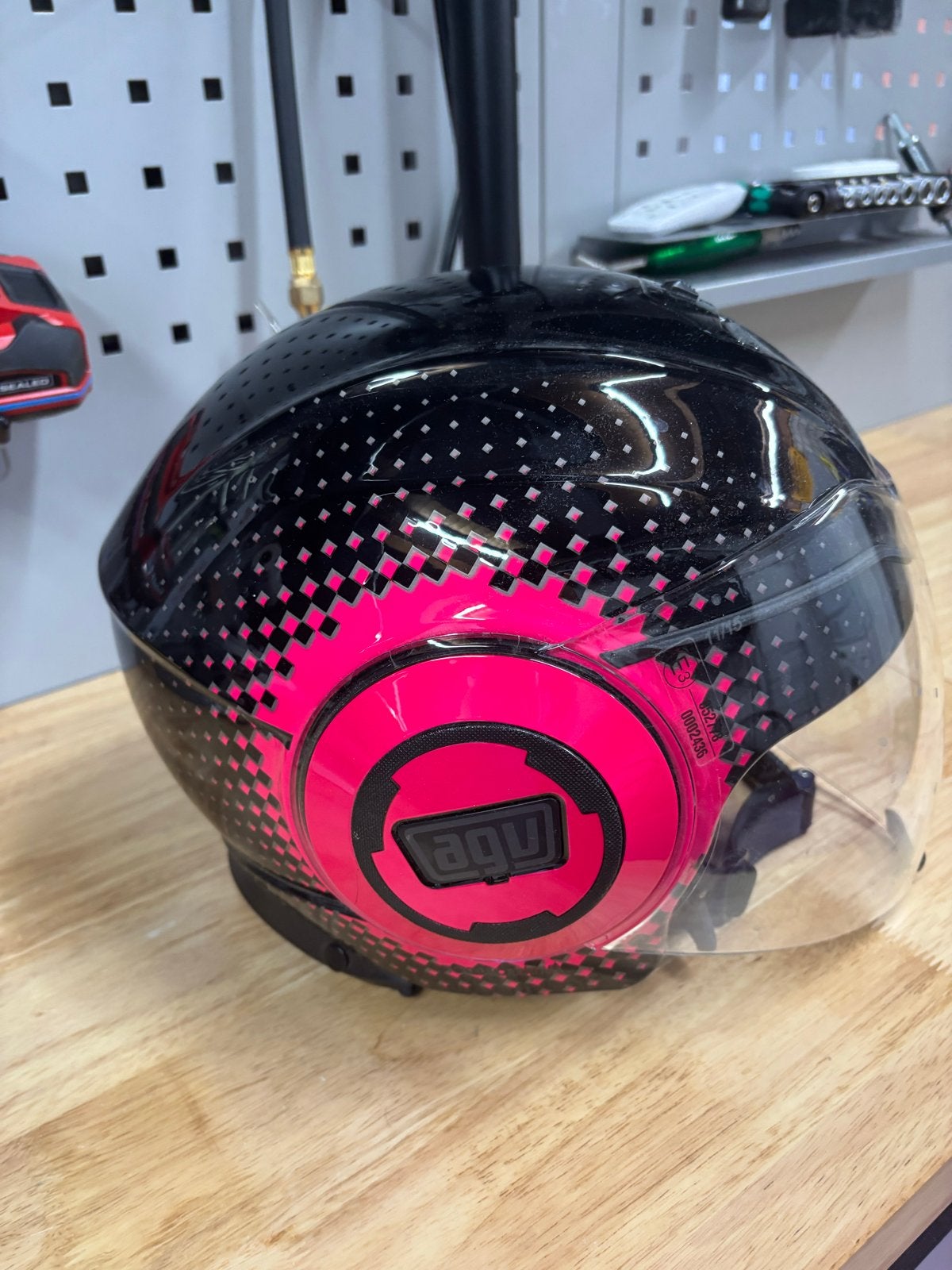 AGV Jethelm Zwart/Roze - Maat XS, Ophalen, M, Jethelm, AGV