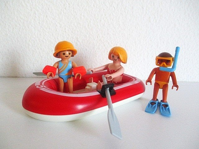 playmobil moeder met 2 kindjes in roeibootje 5439, Ophalen of Verzenden, Zo goed als nieuw, Complete set