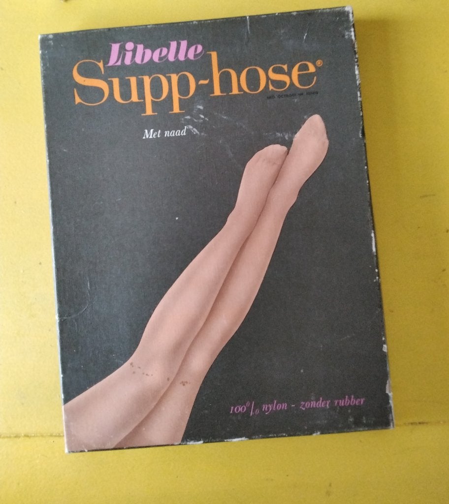 Vintage nylon kousen, Verzenden, Zo goed als nieuw, Bruin, Panty