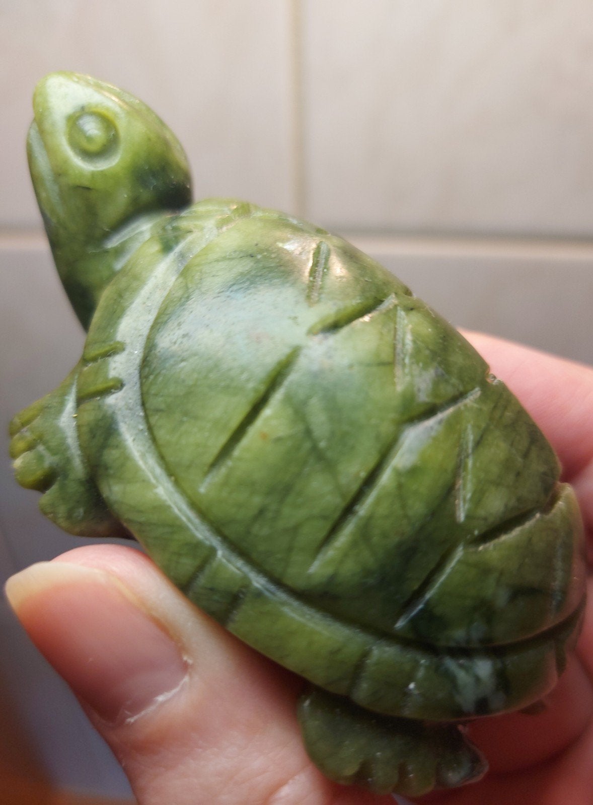 Mooie Groene Jade Schildpad, Ophalen of Verzenden