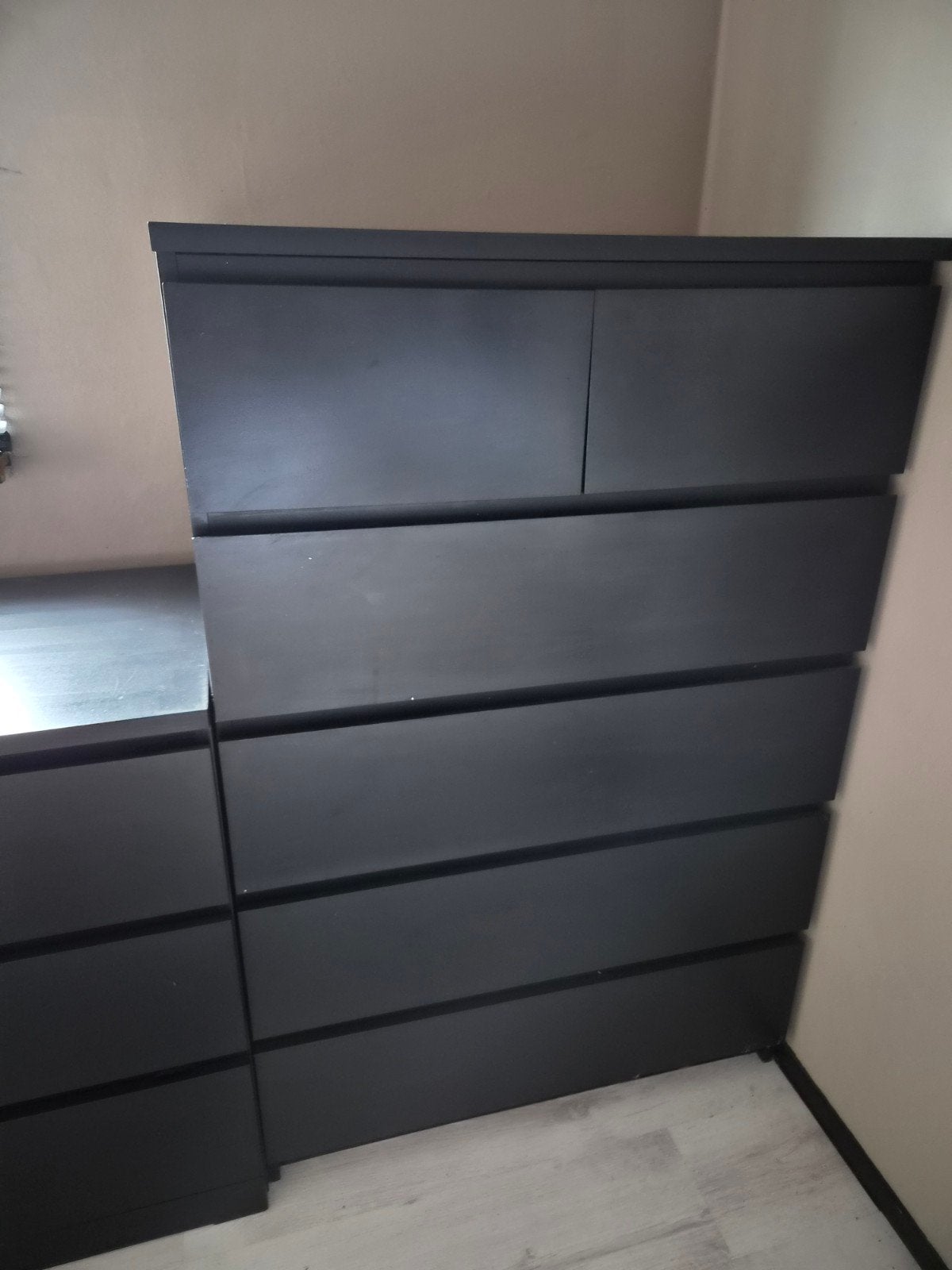 IKEA MALM ladekast - 6 lades - zwart geverfd, Ophalen, Gebruikt, 5 laden of meer, 100 tot 150 cm