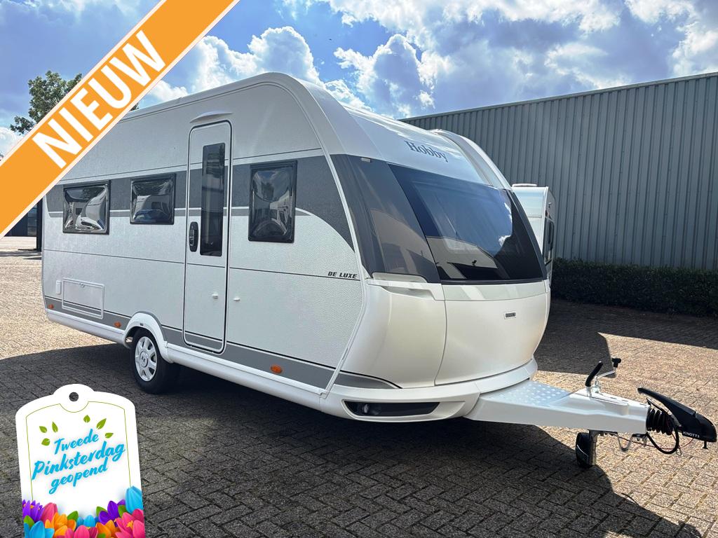 Hobby De Luxe 460 LU met 2 aparte bedden, Caravans en Kamperen, Caravans, Schokbreker, Rondzit, Hobby, 5 tot 6 meter