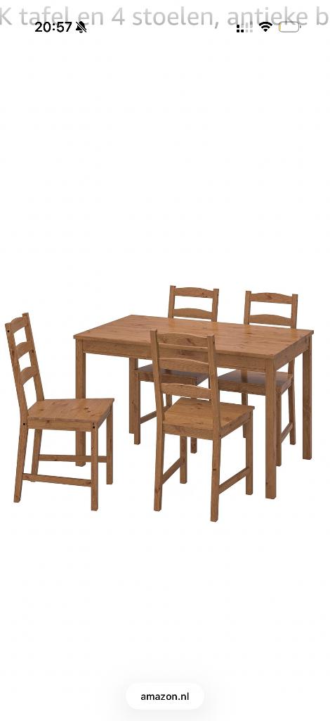 İkea Jokkmokk table and 4 chairs, Huis en Inrichting, Tafels | Eettafels, Ophalen, Gebruikt, 100 tot 150 cm, 50 tot 100 cm