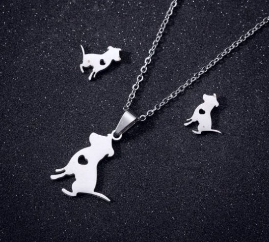 Echt mooie stalen set met honden, Overige materialen, Nieuw, Ophalen of Verzenden, Zilver