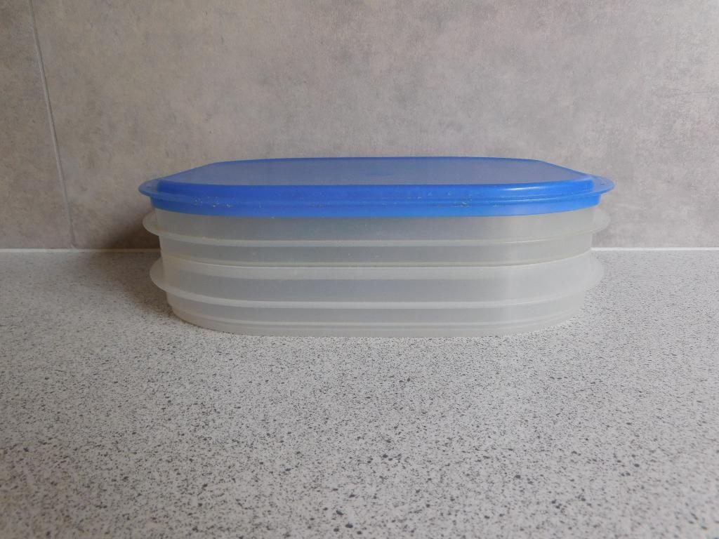 Tupperware Combismart Laag 3 delig Blauw, Huis en Inrichting, Keuken | Tupperware, Ophalen of Verzenden, Zo goed als nieuw, Blauw