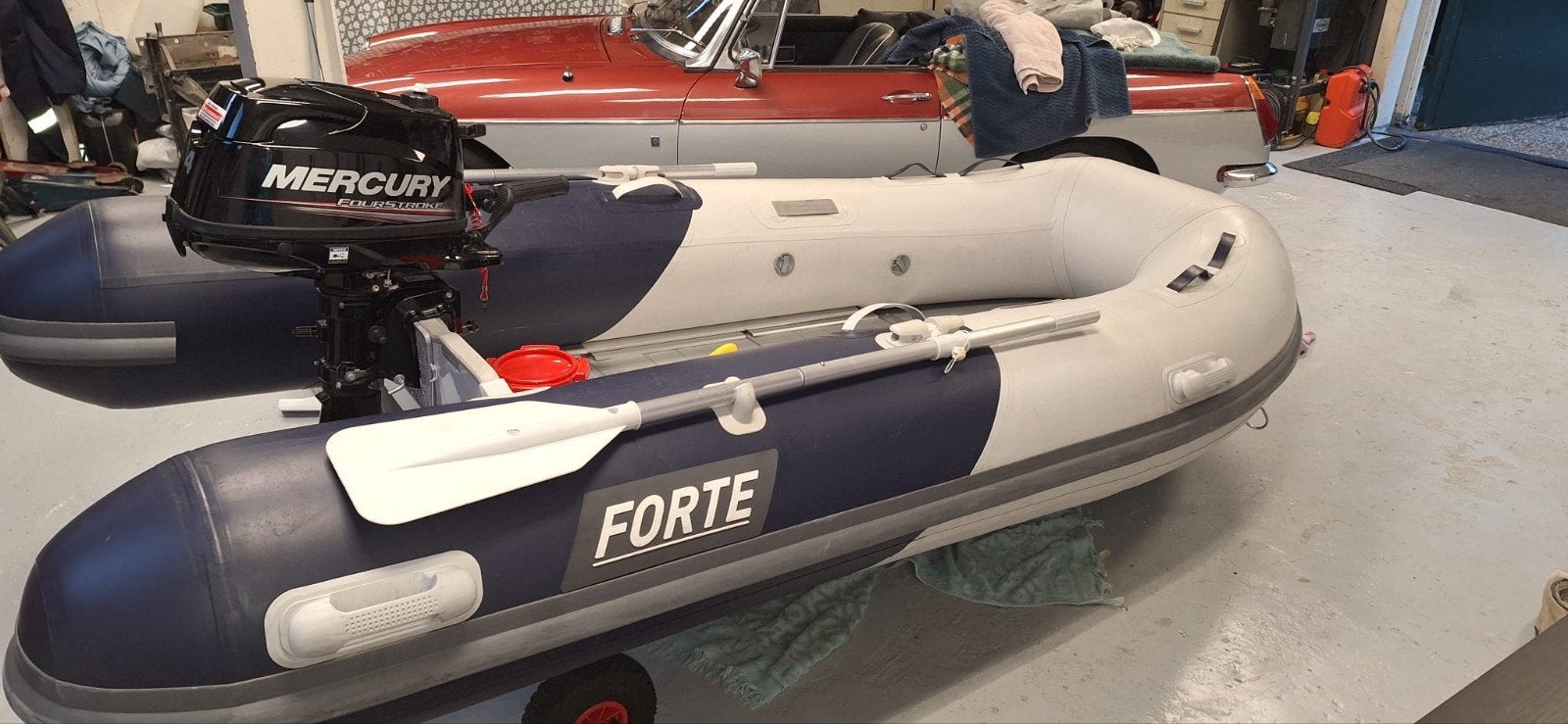 Forte rubberboot met Mercury buitenboordmotor, Ophalen of Verzenden, Gebruikt