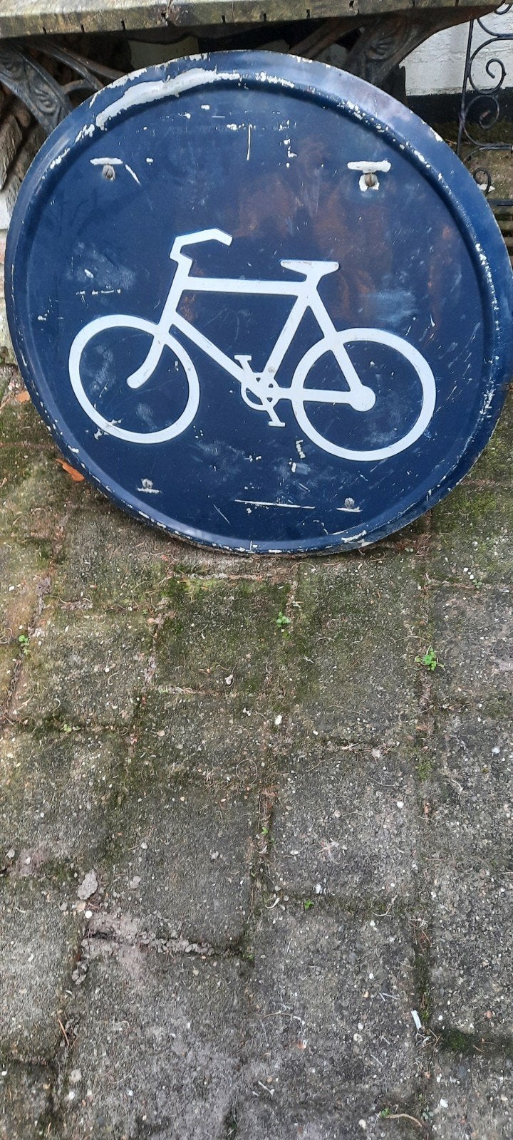 Vintage Fietsenmaker Reclamebord - Ovaal Emaille, Ophalen of Verzenden