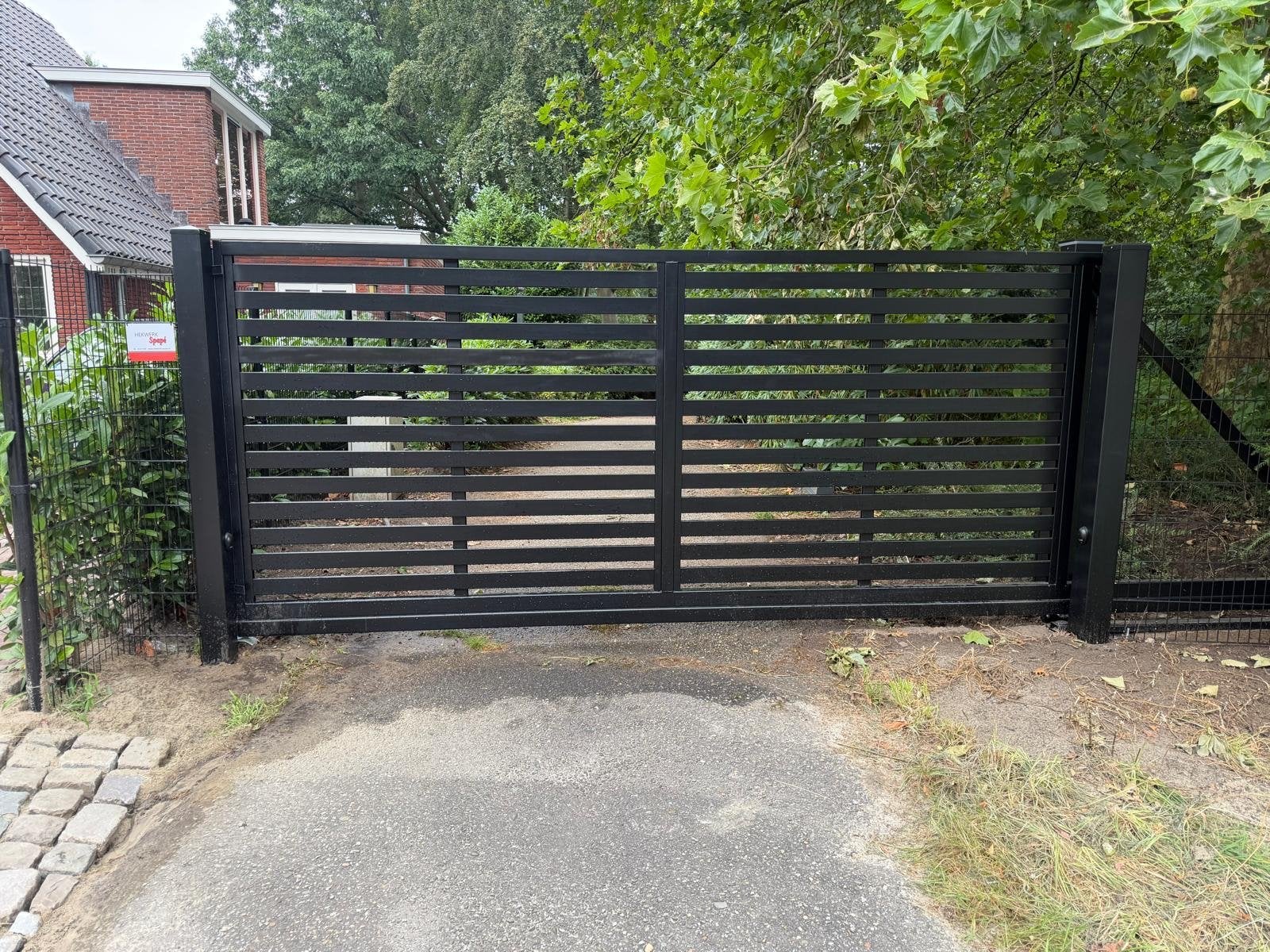 Schuifpoort 1800x4000 inclusief motor in de paal, Tuin en Terras, Ophalen, Nieuw, IJzer, Overige typen