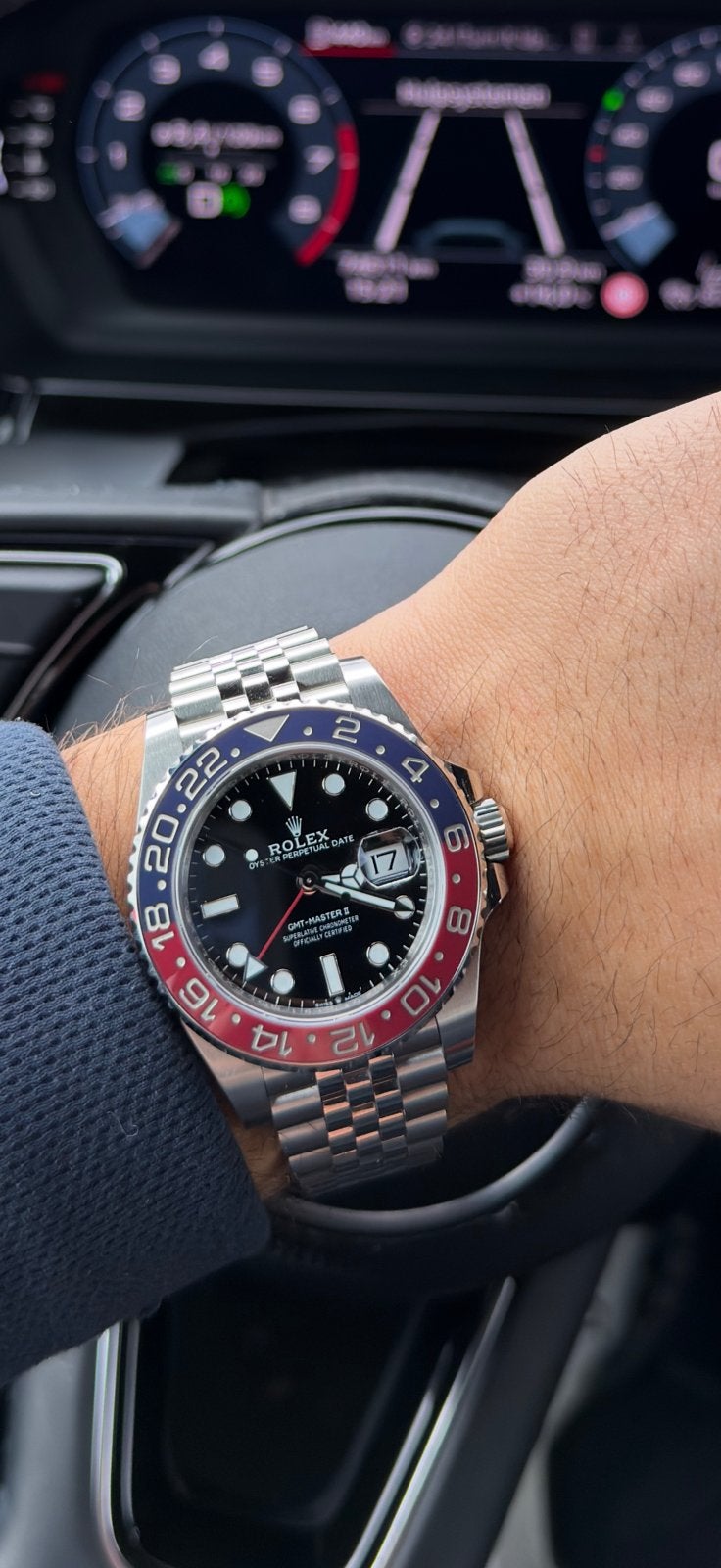 Rolex GMT-master II pepsi, Sieraden, Tassen en Uiterlijk, Horloges | Heren, Ophalen, Zo goed als nieuw, Staal, Rolex