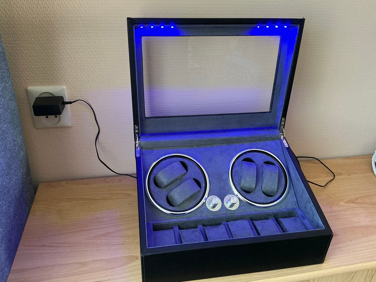 Luxe Horlogebox met Watch Winder en LED-verlichting, Ophalen, Gebruikt