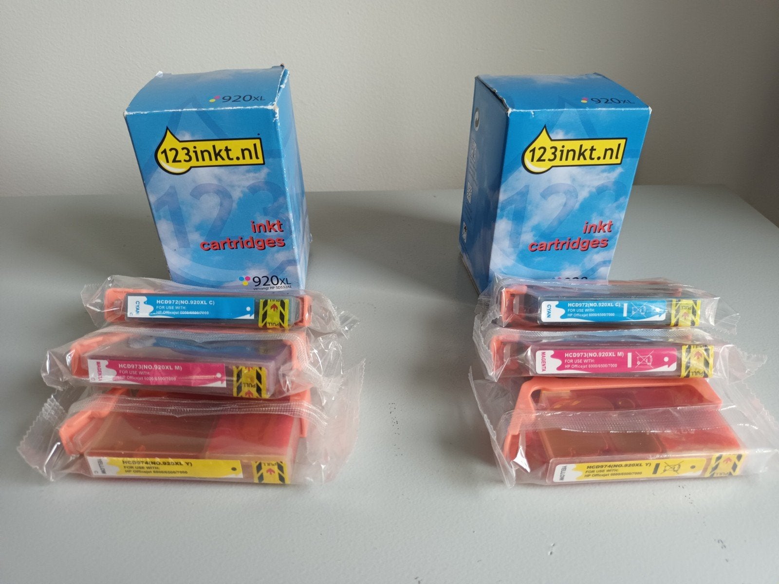 6 kleuren cartridges 123inkt 920XL vervangt HP SD532AE inkt, Ophalen of Verzenden, Nieuw, Cartridge, 123inkt (huismerk voor HP)