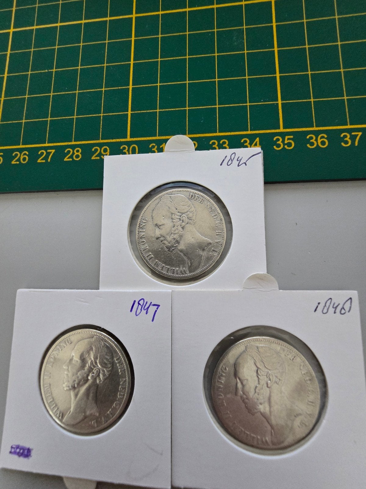 Gulden 1845 , 1847 , 1848, Postzegels en Munten, Munten | Nederland, 1 gulden, Setje, Zilver, Ophalen of Verzenden