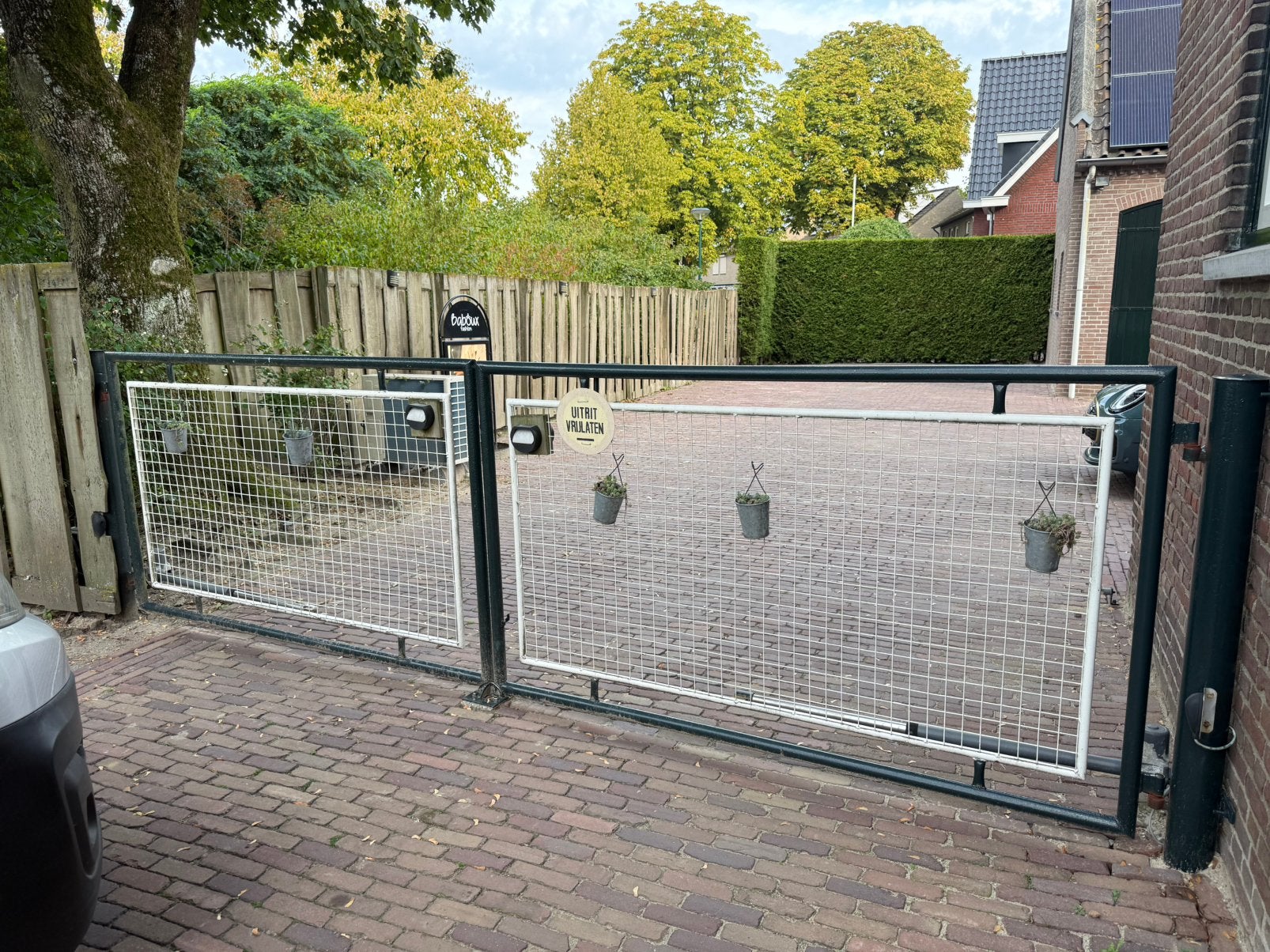 Electrische dubbele poort, Tuin en Terras, Ophalen, Gebruikt, IJzer, Overige typen