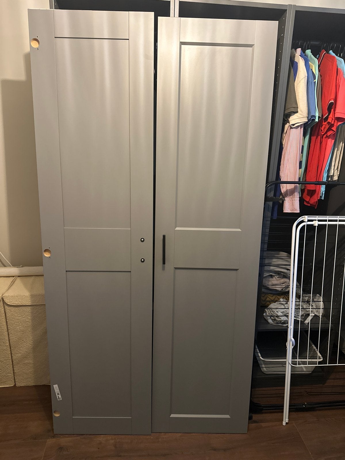 Twee IKEA Pax kastdeuren met handgrepen samen voor € 35, Huis en Inrichting, Ophalen, 50 tot 100 cm, Zo goed als nieuw, Minder dan 25 cm