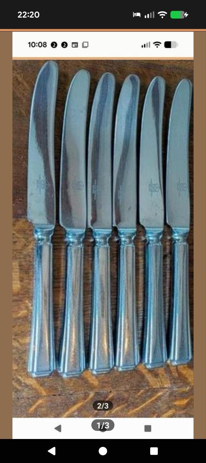 6 dinermessen Sheffield England, Ophalen, Zo goed als nieuw, Rvs of Chroom, Vaatwasserbestendig