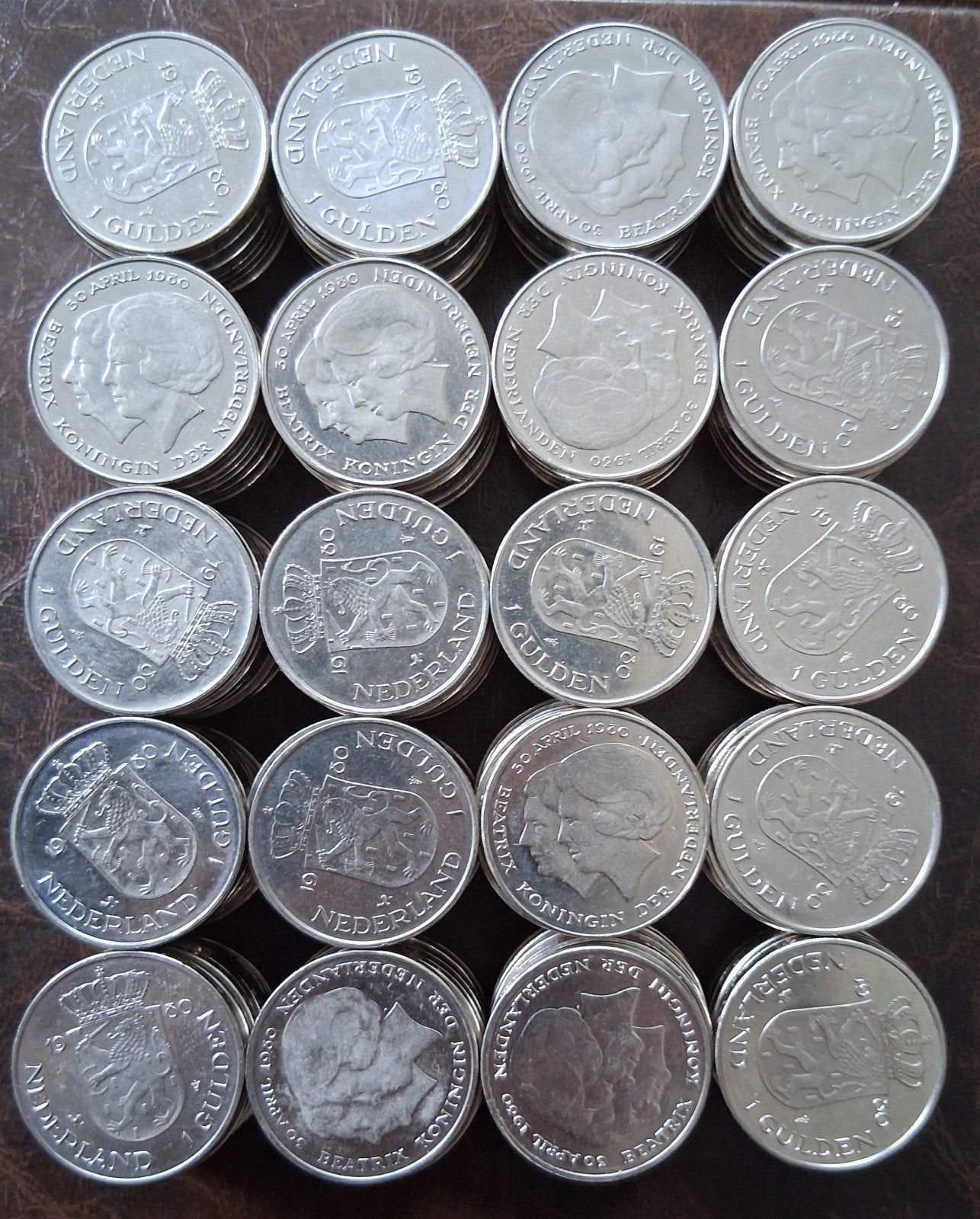 200    guldens   nikkel   dubbelkoppen, Ophalen of Verzenden, Koningin Juliana, 1 gulden