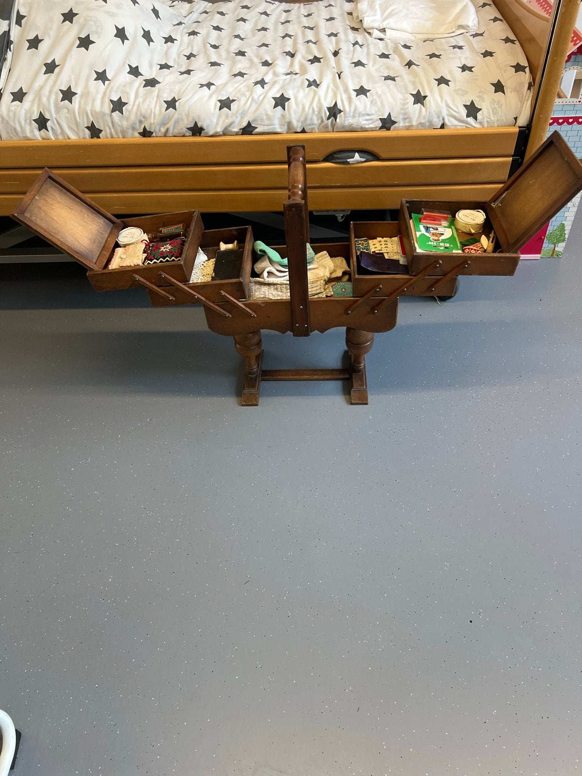 Vintage houten naaidoos met inhoud, Ophalen, Gebruikt, Overige typen