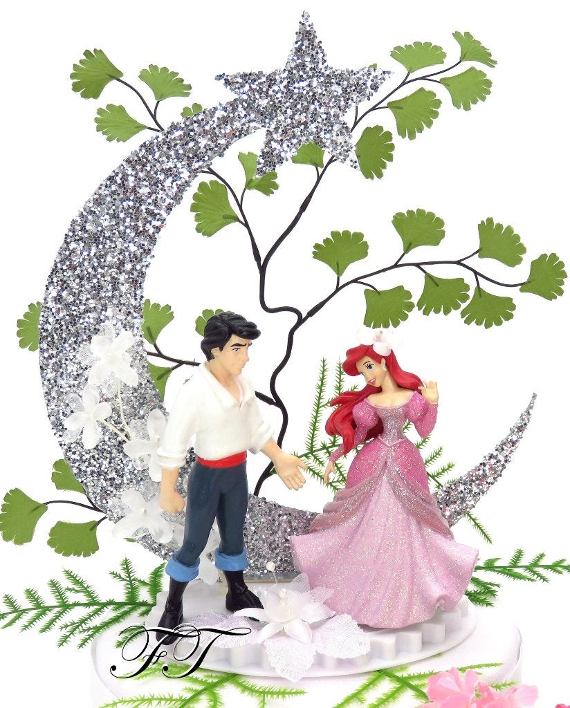 Schitterende Prinses Ariel en Prins Eric disney taarttopper., Hobby en Vrije tijd, Ophalen of Verzenden, Nieuw, Versiering, Geboorte of Huwelijk