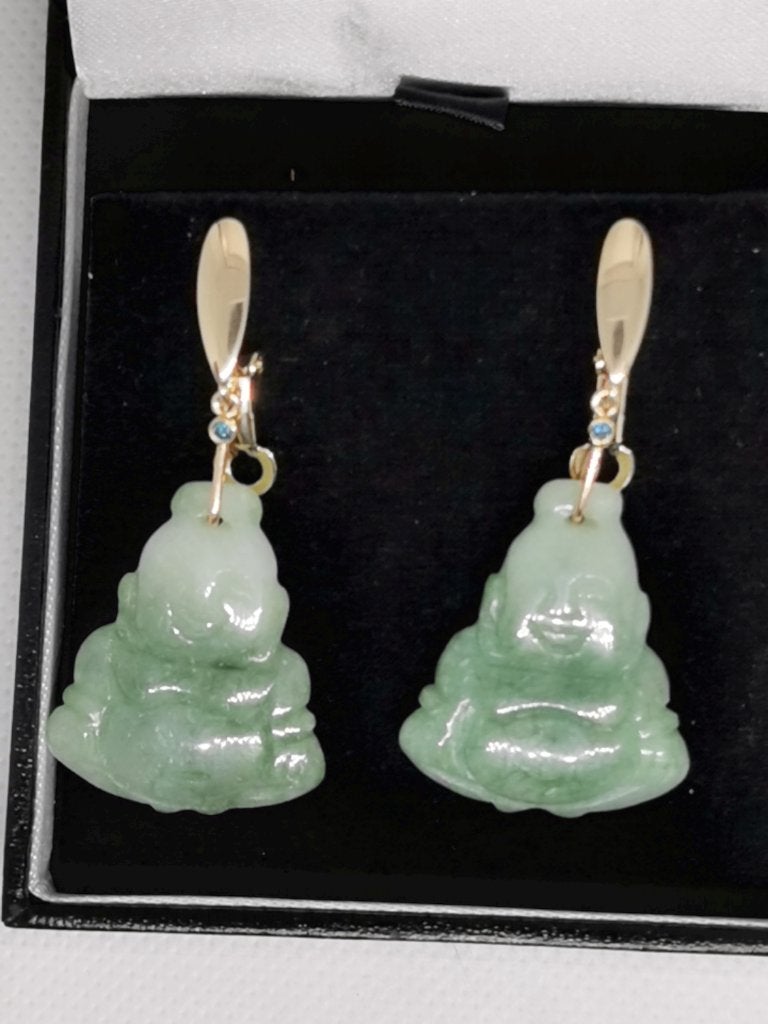 Exclusieve oorhangers met jade en grone diamanten, Overige materialen, Hangers, Nieuw, Ophalen of Verzenden